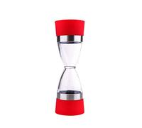 2 in 1 Manual Pepper Mill Hourglass Shape Salt Grinder Adjustable Coarseness Spice Seasoning Grinding Tool red