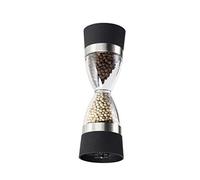 2 in 1 Manual Pepper Mill Hourglass Shape Salt Grinder Adjustable Coarseness Spice Seasoning Grinding Tool Black