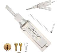 2-in-1 Master Key Decoder,Stainless Steel Master Key Decoder,2-in-1 Pick and Decoder Tool,Master KeyDecoder Lock Pick Kit,Multipurpose Stainless Maintenance Repair Kits Heavy Duty Hand Tools (SS001)