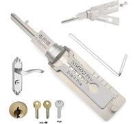 2-in-1 Master Key Decoder, Stainless Steel Master Key Decoder, Master Key Decoder Lock Pick Kit Tool, Multipurpose Stainless Maintenance Repair Kits Heavy Duty Hand Tools-SS001-SS002 (SS002 Pro)