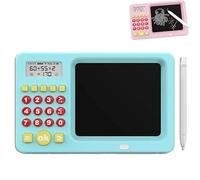2-in-1 Math Learning Tablet, Handwriting Practice & Interactive Games, Electronic Drawing Board Toy Gift (Blue)