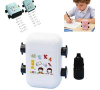2-in-1 Math Roller Stamp for Kids, Self-Inking Addition Subtraction Multiplication & Fill-in-The-Blank Tool, Refillable Maths Practice Roller or Kindergarten Homeschool Classroom Supplies, Math Gifts