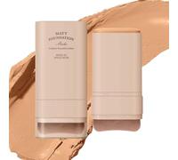 2-in-1 Matte Foundation Stick, 2025 New Ladies Revolution Velvet High Coverage Cream Foundation,Highly malleable, Waterproof&Long-lasting Foundation Stick Makeup with Brush (#D, 20g)