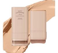 2-in-1 Matte Foundation Stick, 2025 New Ladies Revolution Velvet High Coverage Cream Foundation,Highly malleable, Waterproof&Long-lasting Foundation Stick Makeup with Brush (#B, 20g)