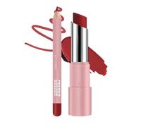 2-in-1 Matte Lip Kit | Waterproof Lip Liner & Lipstick Set Smudge-Proof Long Lasting Formula | Vintage Red for Date Night & Parties (2Pcs)