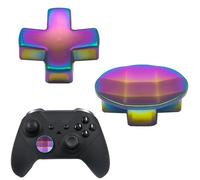 2 in 1 Metal D-Pads for Xbox One Elite Series 2,Elite Controller Metal D-Pads,Directional Pad Button Kits Replacement Parts for Xbox Controller Series 2 Core/Elite Series 2 Controller(Rainbow)