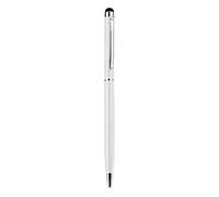 2 in 1 Metal Stylus Pen for Samsung Galaxy S10 Lite Smartphone Elegant Ballpoint Pen Universal Writing (White)