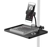 2-In-1 Mic Stand Tray With Rotatable Phone Holder, Clamp-On Mic Rack With Adjustable Height, Ideal For Live Streaming And Performances
