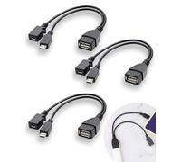 2-in-1 Micro USB OTG Cable & Power Adapter for Fire Stick 4K/4K Max/Cube/Lite/2nd Gen, Nintendo Switch, SNES/NES Classic - Compatible with Rii Keyboards, Android & Media Devices (3 pack)