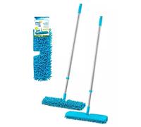 2-in-1 Microfibre Flat Floor Mop - 360° Extendable Handle, Dry & Wet Cleaning for Hardwood, Tile & Laminate Floors, Super Absorbent Chenille Mop for Bathroom & Kitchen