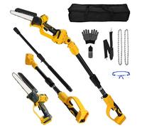 2 in 1 Mini Chainsaw Cordless Pole Saw for Dewalt Battery, 6 inch Brushless Electric Chainsaw with Extension Pole 15ft Max High Branch Saw for Tree Pruning, Wood Cut, Garden Maintenance
