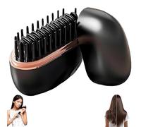 2-in-1 Mini Cordless Hair Straightener Comb,2-in-1 USB Rechargeable Heated Styling Brush,3-Temperature Settings,3-Speed Temperature Control,Anti-Scald Design, Ideal for All Hair Types (Black)