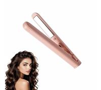 2-in-1 Mini Curling Iron, 2026 New Upgraded Dual Purpose Curling Wand & Flat Iron Hair Straightener, Mini Curlings Tongs, Portable USB Plug-in Small Ceramic Iron for Short & Long Hair (Pink)