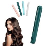 2-in-1 Mini Curling Iron, 2026 Upgraded Dual Purpose Curling & Flat Iron, USB Plug-in Small Curling Wand, Portable Curling Tongs Travel Size, Heats Up Fast, for Short and Long Hair (Green)