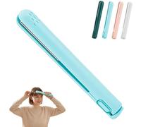 2 in 1 Mini Curling Iron for Short Hair, Portable USB Cordless Straightener Curler, Travel Flat Iron with Ceramic Heating for Fringes, Bangs & On-The-Go Styling (Blue Pro)