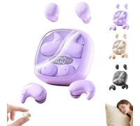 2 in 1 Mini Invisible Flat Sleep Earbuds Noise Cancelling Bluetooth Headphones,Micro Smallest Sleeping Earbuds Earphones for Side Sleepers with Charging Case for Sleeping Sports Working (purple)