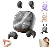 2 in 1 Mini Invisible Flat Sleep Earbuds Noise Cancelling Bluetooth Headphones,Micro Smallest Sleeping Earbuds Earphones for Side Sleepers with Charging Case for Sleeping Sports Working (black)