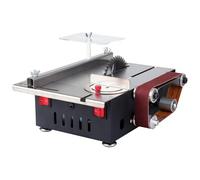 2 in 1 Mini Table Saw, Versatile Portable Cutting | Sander All-in-One, Belt Sander, 4 Blades and 10 Sanding Tapes to Choose From for Wood/Metal/Pcb/Acrylic/Plastic