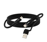 2 in 1 Mini USB Cable 4FT, USB C/A to Mini USB Cable Charging Cord for GoPro Hero 3+, PS3 Controller, MP3 Player, Dash Cam, Digital Camera, GPS Receiver, PDAs, TI-84+ CE, Snowball iCE Mic and More