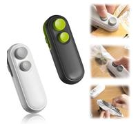 2 in 1 Mini Vacuum Food Sealer for Sealing and Cutting, 2024 New Portable Rechargeable Handheld Sealer Bag Sealing Machine for Chips Snacks Plastic Bags Fresh Storage (White+Black, 2PCS)