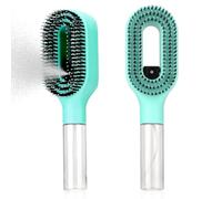 2-in-1 Misting Hair Brush with Built-In Water Spray, Detangling Wet & Dry Hairbrush for Curly/Thick Hair & Kids, Fine Mist Sprayer, Portable Wet & Dry Styling Tool for Smooth, Frizz-Free Hair (Green)