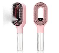 2-in-1 Misting Hair Brush with Built-In Water Spray, Detangling Wet & Dry Hairbrush for Curly/Thick Hair & Kids, Fine Mist Sprayer, Portable Wet & Dry Styling Tool for Smooth, Frizz-Free Hair (Pink)
