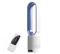 2 in 1 Modern air Purifier bladeless Tower Fan,leafless Fan for Home Office use,90° oscillating Floor Standing with Remote,8 speeds,120min Timer,LED Touch Sn,22inch Desk