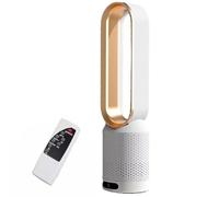 2 in 1 Modern air Purifier bladeless Tower Fan,leafless Fan for Home Office use,90° oscillating Floor Standing with Remote,8 speeds,120min Timer,LED Touch Sn,22inch Desk