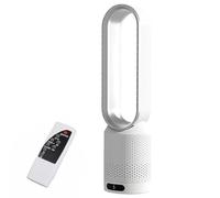 2 in 1 Modern air Purifier bladeless Tower Fan,leafless Fan for Home Office use,90° oscillating Floor Standing with Remote,8 speeds,120min Timer,LED Touch Sn,22inch Desk