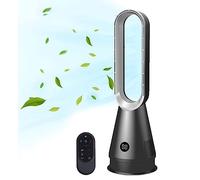2 in 1 Modern air Purifier bladeless Tower Fan,leafless for Home Office use,80° oscillating Floor Standing with Remote,8 speeds,8H Timer, LED Touch Sn,23inch Desk