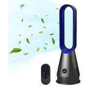 2 in 1 Modern air Purifier bladeless Tower Fan,leafless for Home Office use,80° oscillating Floor Standing with Remote,8 speeds,8H Timer, LED Touch Sn,23inch Desk