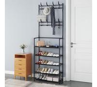 2-in-1 Modern Coat Ranch Entryway Sto nizer with Hoo Free-Standing Shoe Rack Entry Tree Easy Assembly t for Hallway and Home Use