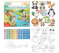 2 in 1 Mosaic Sticker Art Set Creative Coloring Learning Toy Bundle