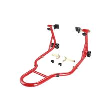 2 In 1 Motorcycle Rear Paddock Stand Universal U Shape L Shape Bracket Hook Holder Compatible With Most Bikes Chain Lube Maintenance(Red)