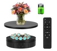 2 in 1 Motorized Rotating Display Stand with 5.74 /8.66 inch Replacement Cover, Remote Control 360 Degree Electric Turntable Display Stand Max 22lbs Load Auto Lazy Susan for Photography LiveStream