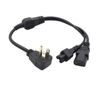 2 in 1 Multi function Power Cord USA US flat plug to IEC 320 C5 C13 Power cord 0.6m 1 pcs