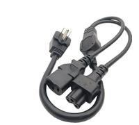 2 in 1 Multi function Power Cord USA US flat plug to IEC 320 C5 C13 Power cord 0.6m