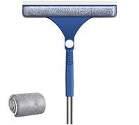 2 in 1 Multi Purpose Cleaning Brush with Squeegee, 40.2-53.5 in / 102-136 cm Extendable Window Cleaner for High Windows, 180° Rotating Head for Home Glass, Mirror, Car and Floor