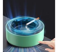2 in 1 Multifunctional Air Purifier Ashtray,Portable Air Purifier Smokeless Ashtray,Automatic Purifier Ashtray,Smoke Removal Air Purification Ashtray for Car Indoor Home Office Workplace Light Green
