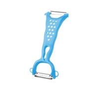 2-in-1 Multifunctional Fruit Vegetable Peeler & Grater, Double Serrated Stainless Steel Blade, Sharp Kitchen Peeling Tool for Cucumber, Carrot, Apple, Potato, Ginger and Garlic Grinding(Blue)