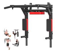 2-in-1 Multifunctional Pull Up Bar and Dip Station Wall Mounted, Heavy Duty Pull-up Chin Up Bar Equipment for Home Gym Workout Whole Body Exercise 200KG Capacity Weight