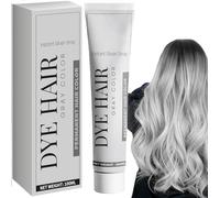2 In 1 Natural Essence Extract Silver Hair Dye,100ml Gray Natural Hair Dye Cream,Perment Hair Color Silver Dye,Unisex Grey Hair Dye for All Hair Types (1PC)