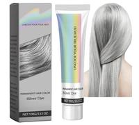 2 in 1 Natural Essence Extract Silver Hair Dye - Permanent Metallic Grey Color for All Hair Types - Long-Lasting Unisex Easy Use