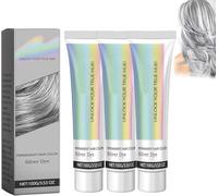 2 In 1 Natural Essence Extract Silver Hair Dye, Silver Gray Hair Dye Cream, Instant Natural Hairstyle Cream Dye, Grey Hairs Dyes Permanent, for All Hair Types