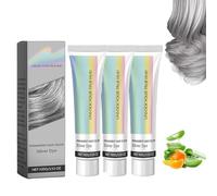 2 In 1 Natural Essence Extract Silver Hair Dye, Silver Gray Natural Hair Dye Cream, Permanent Fashion Color H-air Dye, For All Hair Types (3Pcs, 100g)