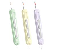 2 in 1 Needle Threader Seam Ripper, 3 Pcs Retractable Automatic Threader Quick Stitch Unpicker Tool Portable Thread Removal Tools Multifunctional Seam Rippers Plug-in Needle Threaders for Sewing