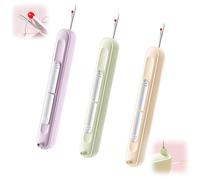 2 in 1 Needle Threader Seam Ripper, 3Pcs Seam Ripper, Retractable Threader Plug-in Needle Threader, Automatic Needle Threader and Thread Removal Tools for Hand Sewing/Knitting/Cross Stitch/Embroidery