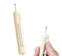 2 in 1 Needle Threader Seam Ripper, Automatic Needle Threader and Thread Removal Tools, Stretchable Remover Needle Threading Tool for Hand Sewing Knitting Craft Quilting Supplies (White)
