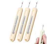 2 in 1 Needle Threader Seam Ripper, Plug-in Needle Threaders Seam Rippers for Sewing, Embroidery Stitch Removal Tool and Auto Needle Threader Tool, Sewing Supplies (White 3PCS)