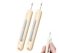 2 in 1 Needle Threader Seam Ripper, Plug-in Needle Threaders Seam Rippers for Sewing, Embroidery Stitch Removal Tool and Auto Needle Threader Tool, Sewing Supplies (White 2PCS)